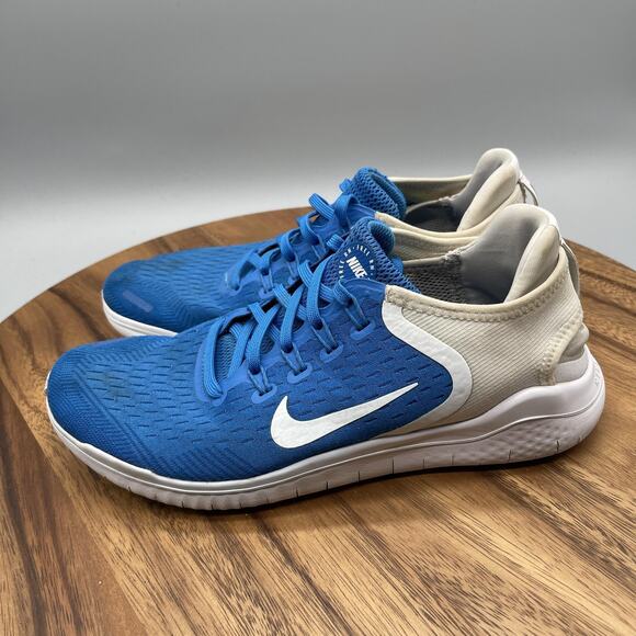 Nike Free RN 2018 Shoes Womens 8.5 Blue Running Comfort Lightweight Gym Sneakers - Picture 3 of 8